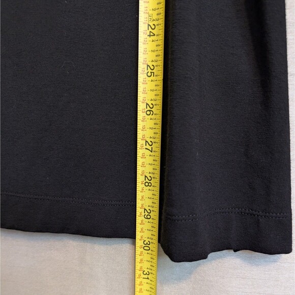 J. Jill Stretch Women's MEDIUM Button-Front Tunic, Black Rayon Knit 3/4 Sleeve - Picture 9 of 16